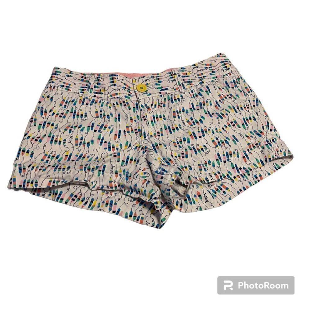 Lilly Pulitzer Shorts Fireworks Preppy Casual 100% Cotton Bottoms Size 0
